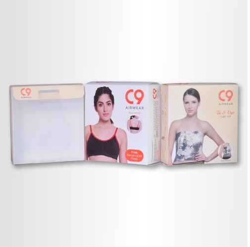 PP Printed Transparent Packaging Box For Undergarments Packing