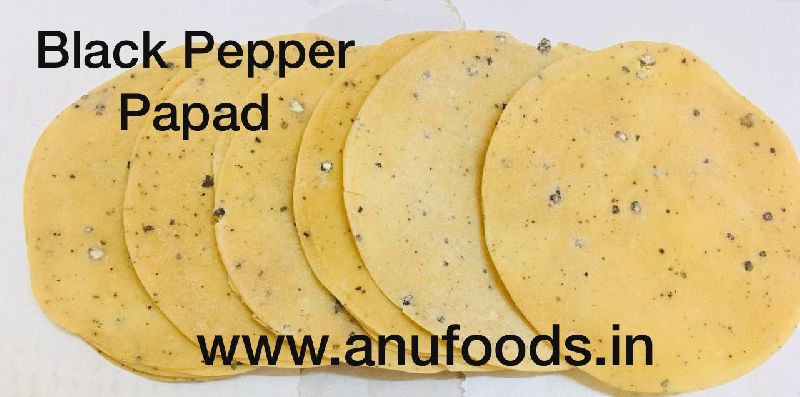 Black Pepper Papad, Certification : ISO 9001:2015, FSSAI (India), HALAL (India), APEDA, SPICES BOARD