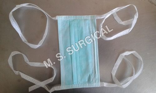 2 Ply Tie On Face Mask, for Clinic, Hospital, Laboratory, Color : Blue