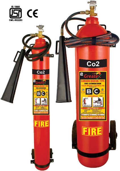 Carbon Dioxide Fire Extinguisher Trolley, Color : Red