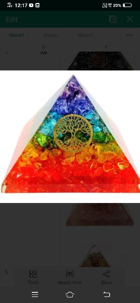 7 chakra orgon pyramid, Feature : Durable, Excellent Design, Fine Finished, Lustrous