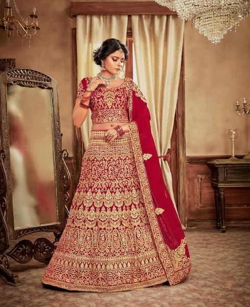 Embroidered bridal lehenga, Feature : Comfortable, Impeccable Finish
