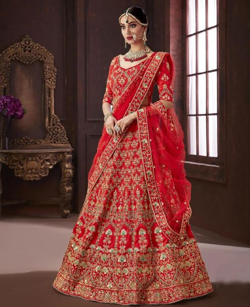 Embroidered lehenga, Feature : Comfortable, Impeccable Finish