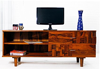wooden tv unit 2 drawer