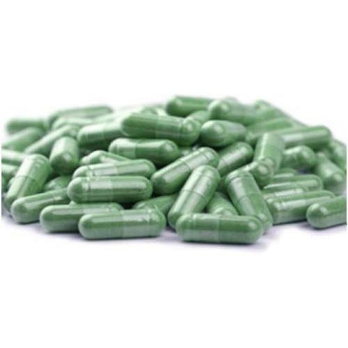 Natural Spirulina Capsules, Color : Green
