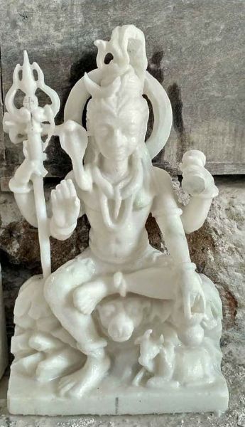 2.5 Feet White Marble Shiv ji Statue