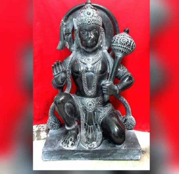 Black Stone Hanuman Statue, for Temple, Size : 2 Feet