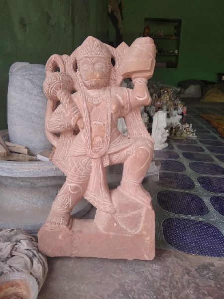 Sandstone Hanuman Statue, for Home, Temple, Size : 2 Feet