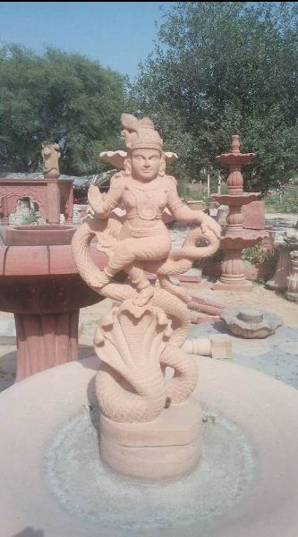 Sandstone Sheshnag Statue, for Garden, Temple, Pattern : Plain