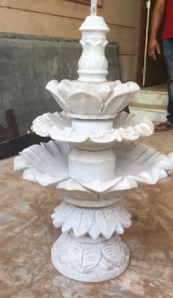 Non Printed White Marble Fountain, for Garden, Home