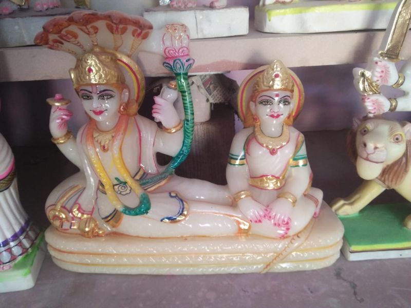 White Marble Laxmi Narayan Statue