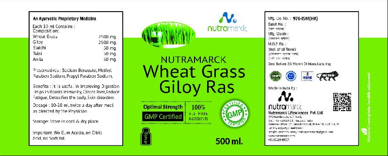 NUTRAMARCK WHEAT GRASS & GILOY RAS
