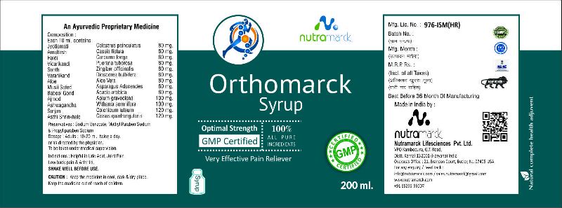 NUTRAMARCK ORTHOMARCK Syrup, for In Joint Pain, Form : Liquid