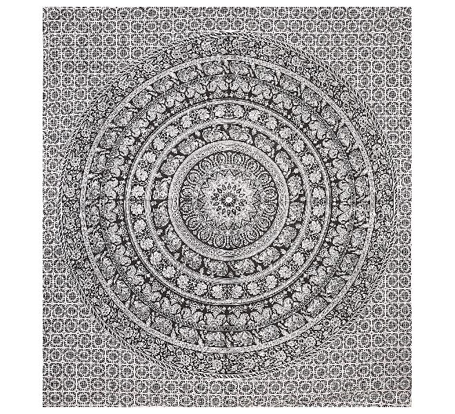 Elephant Black & White Mandala Cotton Wall Hanging Tapestry