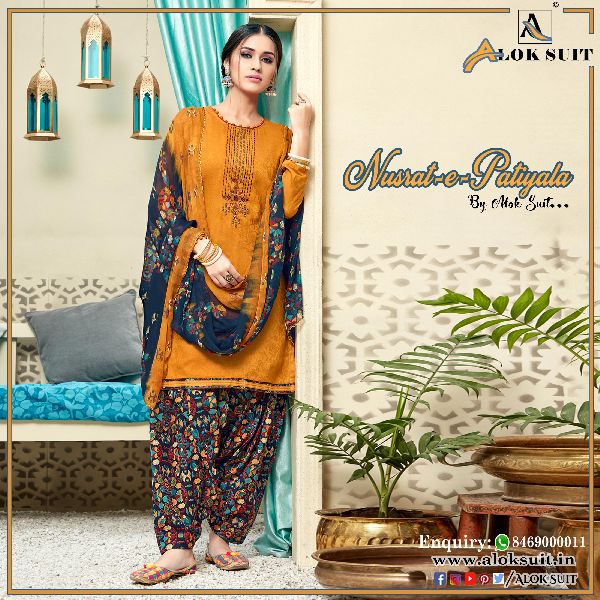 Nusrat E Patiyala Designer Suits, Size : custom