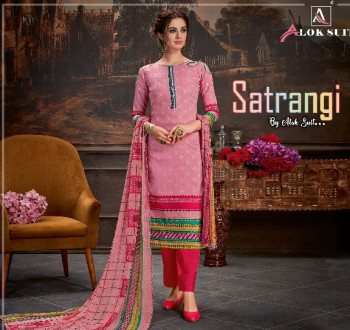 900 Grams Printed Cotton Satrangi Designer Suits-3, Size : custom
