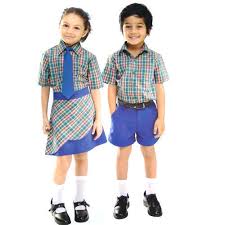 Check Cotton Kids School Uniform, Size : Large, Medium, Small