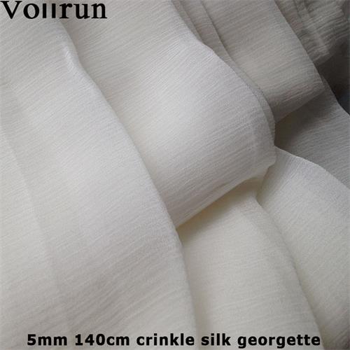 grey white crinkle silk georgette chiffon fabric