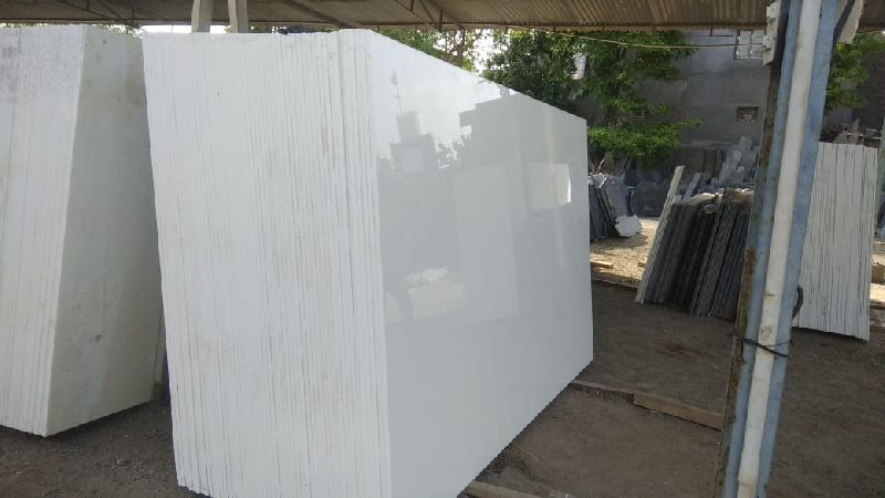 Non Polished Nano White Marble Slabs, for Flooring Use, Making Temple, Statue, Wall Use, Etc, Pattern : Plain