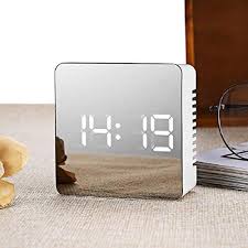 Battery Polished Glass Digital Table Clock, Size : Standard