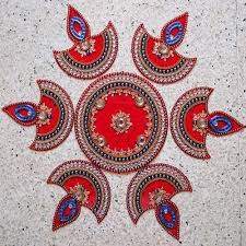KuKundan Rangoli, for Decoration Purpose, Main Material : Fabric