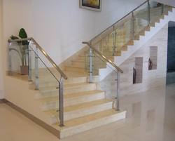Non Polished Stainless Steel staircase, Color : Grey,  Silver
