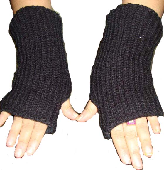 Plain Fingerless Thumb Hole Gloves, Size : Standard