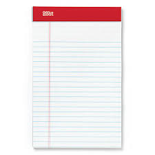 Natural White Writing Pad, Size : 16x26Inch, 17x27Inch, 210x297 Mm, 8.5x11 Inch, 8.5x14 Inch