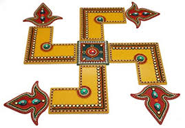 Acrylic Swastik Rangoli, for Floor Decoration, Holi Festival, Parties, Feature : Good Quality, Non Harmful