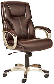 Leather Office Chair Color Brown, Leather Ergonomic Chair