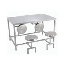 Non Polished Alloy Steel Canteen Table, for Cafe, Hotel, Feature : Crack Proof, Easy To Assemble, Fine Finishing