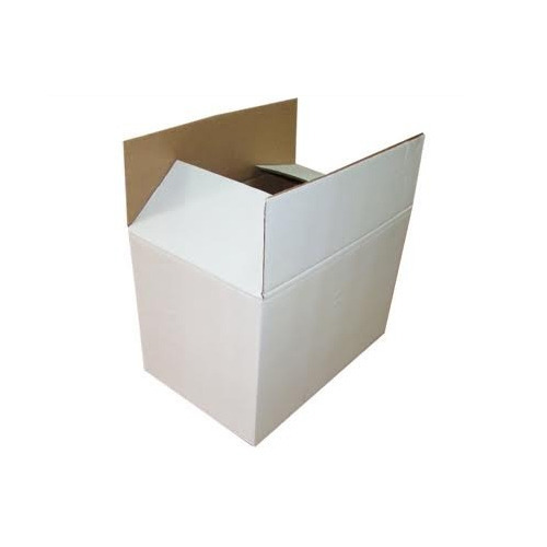 White Corrugated Box, Pattern : Plain