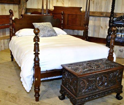 Antique Colonial Wooden Double Bed
