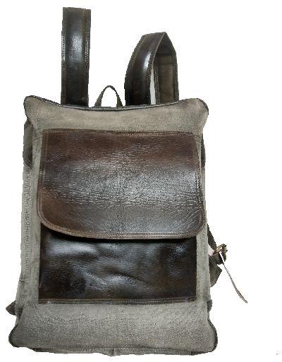 LEATHER CANVAS BACKPACK BAG