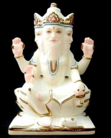 Printed Marble Brahma Ji Statue, Packaging Type : Carton Box, Thermocol Box