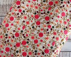 Embroidered fabric, Color : Pink, Blue, Yellow, Green, White, Black, Purple, Light Blue