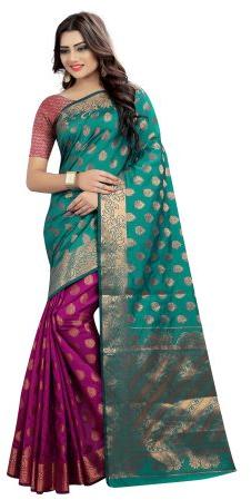 Embroidered Kanchipuram Silk Sarees, Feature : Comfortable