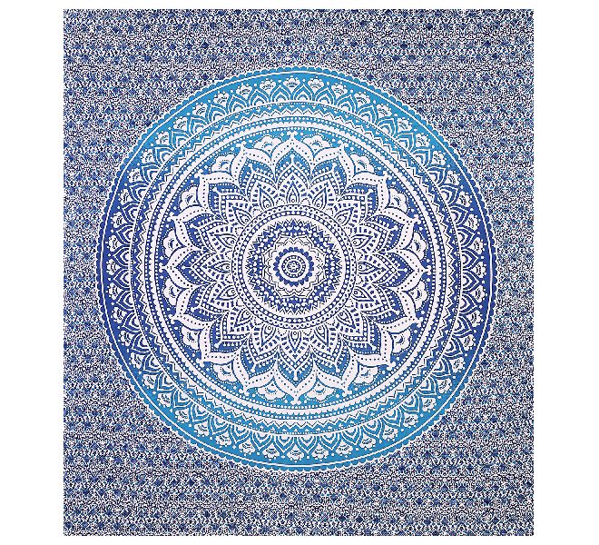 Blue Indian Ombre Cotton Wall Hanging Tapestry