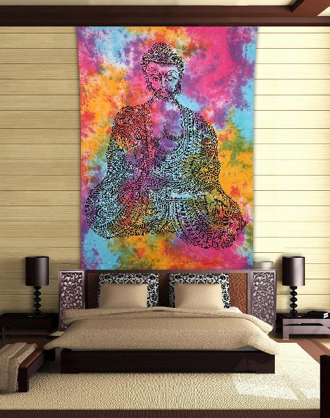 Meditation Buddha Cotton Wall Hanging Tapestry, Feature : Anti Shrinkage, Anti-Filling