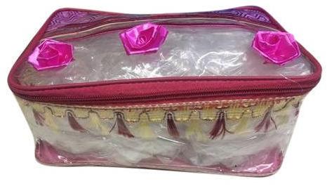 Rectangle PVC Designer Cosmetic Bag, Pattern : Plain