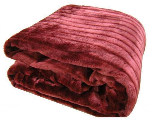 Microfiber Designer Mink Blanket, for Double Bed, Single Bed, Pattern : Striped