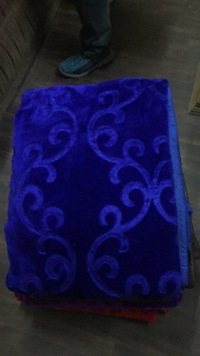 Polyster Embossed Mink Blanket, for Double Bed, Single Bed, Technics : Handloom