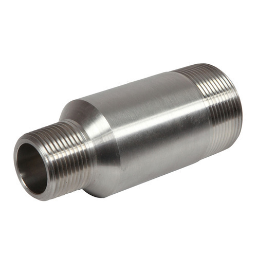 Polished Stainless Steel Swage Nipple Forged Fitting, Color : Silver