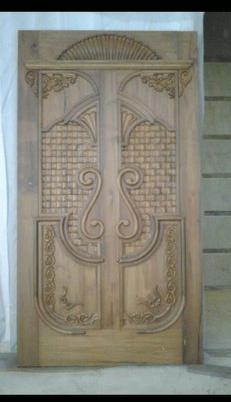 Tulsi Arts Handcrafted Wooden Door, Specialities : Non Breakable, Color : Brown