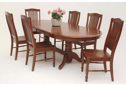 Oval Wooden Dining Table Set