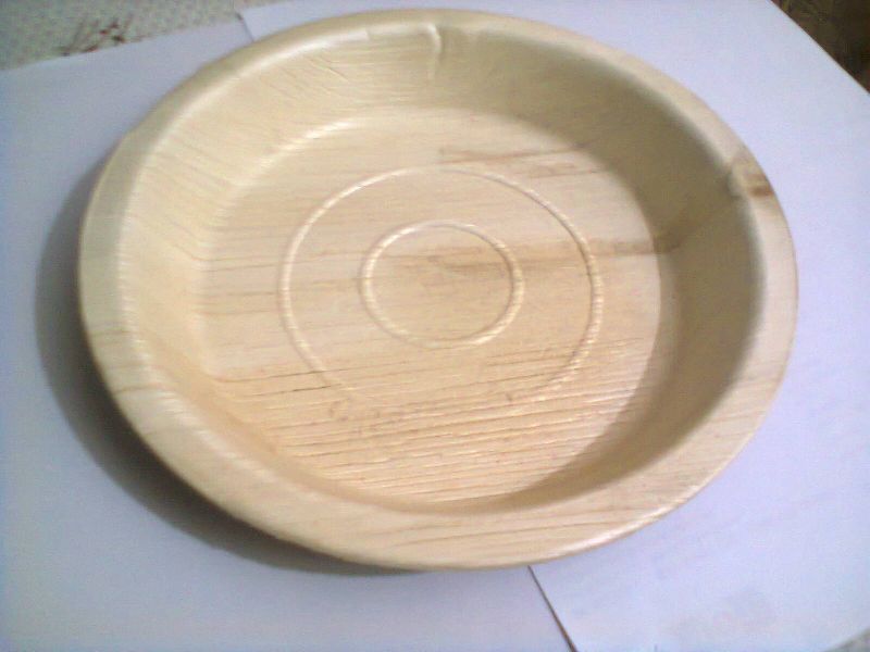 Round Disposable Areca Leaf Plates, for Food Serving, Pattern : Plain