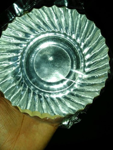 Designer Silver Paper Plates, for Event, Nasta, Party, Snacks, Utility Dishes, Size : Standard
