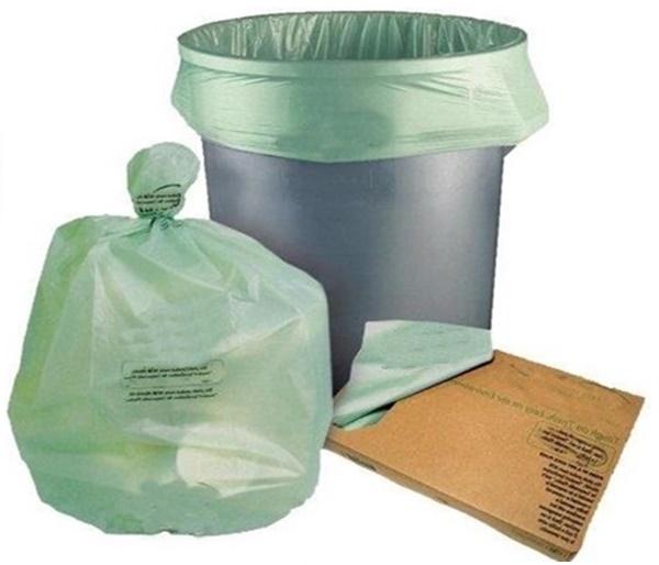 Compostable cornstarch garbage bag EN13432 certified trash bin liner
