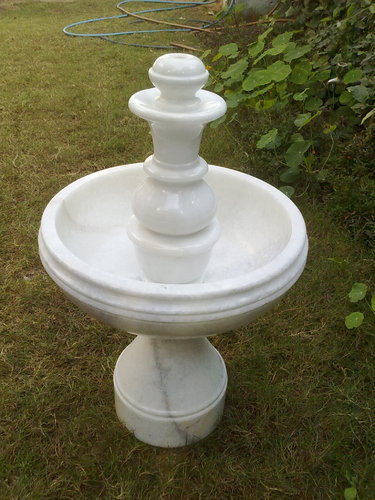 WHITE PEACOCK Marble Fountain, for HOME/GARDEN DECOR