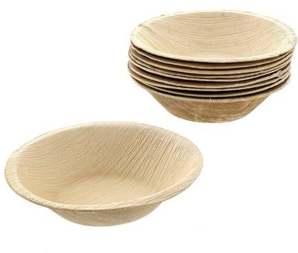 Lakshmi impex Round Disposable Areca Leaf Bowl, for Serving Drink, Feature : Biodegradable, Light Weight